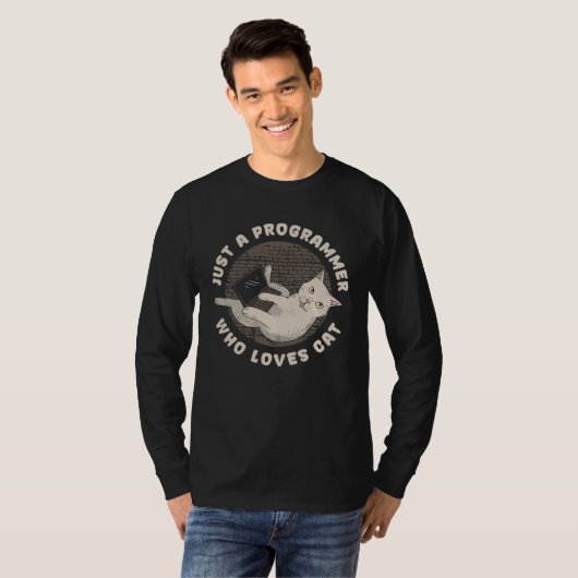 Coder Kat ontwikkelaar Software ingenieur Kat Prog T-shirt (Voorkant volledig)