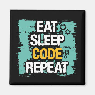 Coder Life: Eet, Slaap, Code Herhalen Magneet