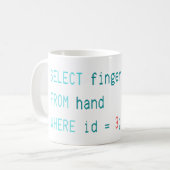 CODER MIDDLE FINGER - SELECTEER VINGER UIT DE HAND KOFFIEMOK (Voorkant links)