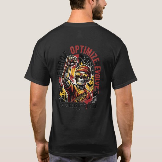 Coder Mindset T-shirt – Optimaliseer Evolueer Kraa (Achterkant)