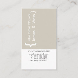 Coder Minimale CSS-computerprogrammeertechniek Visitekaartje