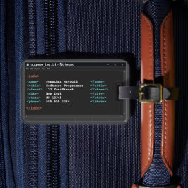 Coder Notepad Formaat Computerprogrammeur Donkere Bagagelabel