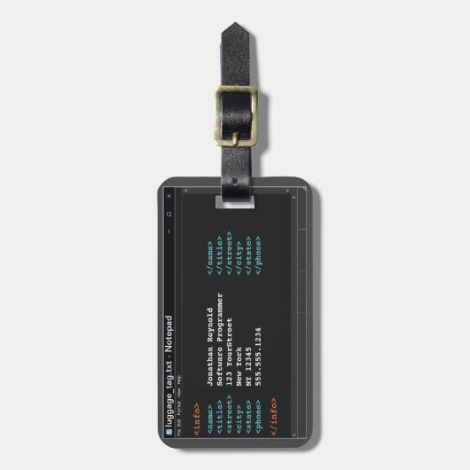 Coder Notitieblok Format Computer Programmer Donke Bagagelabel (Voorkant verticaal)