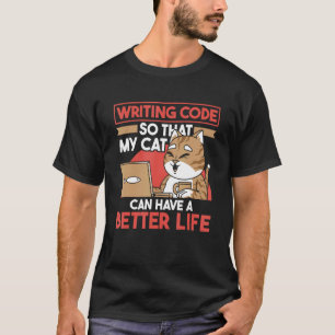 Coder Ontwikkelaar Software Engineer Codeer Kat Pr T-shirt