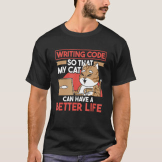 Coder Ontwikkelaar Software Engineer Codeer Kat Pr T-shirt