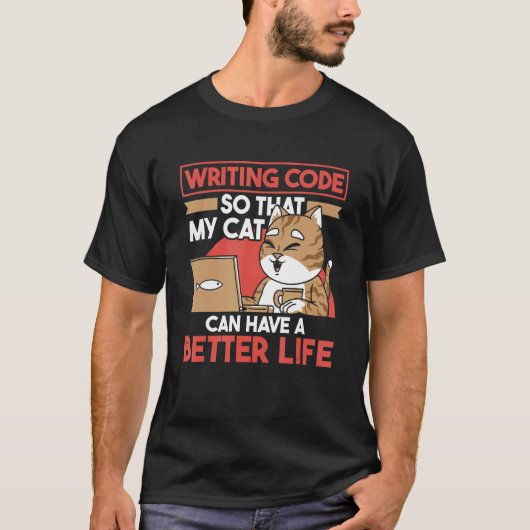Coder Ontwikkelaar Software Engineer Codeer Kat Pr T-shirt (Voorkant)