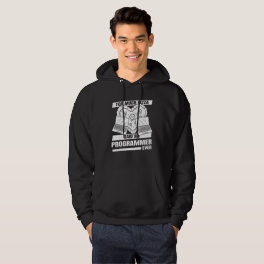 Coder Ontwikkelaar Software Engineer Pizza Program Hoodie (Voorkant volledig)