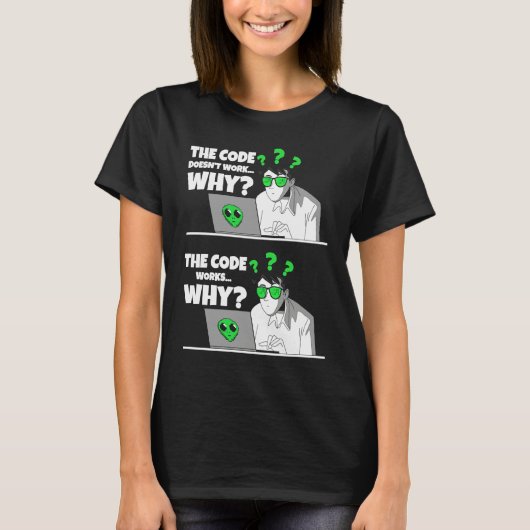 Coder programmeur software engineer Idee IT-fan T-shirt (Voorkant)