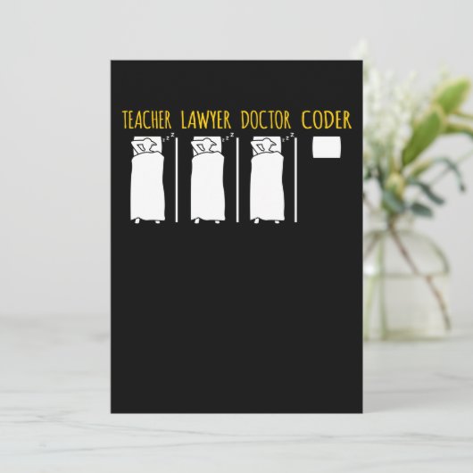 Coder Technical Computer IT Codering Programmer Gr Bedankkaart (Staand voorkant)