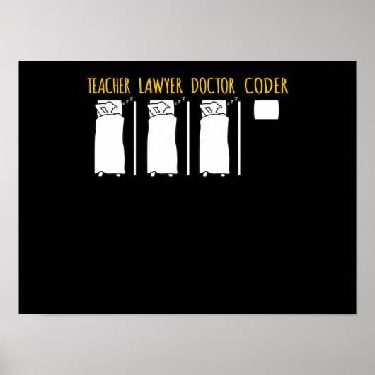 Coder Technical Computer IT Codering Programmer Gr Poster (Voorkant)