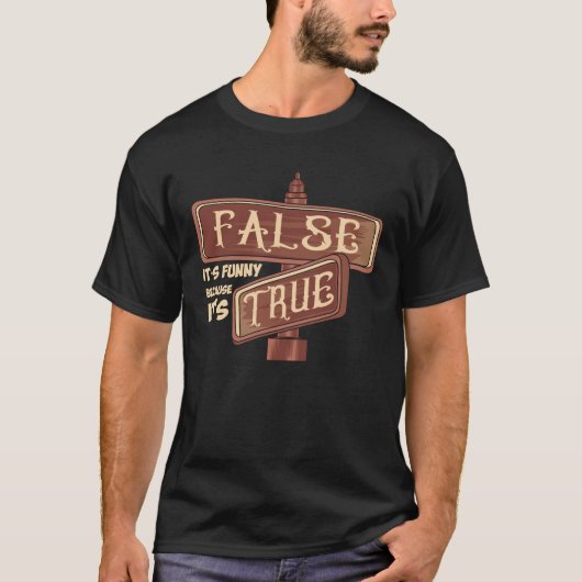 Coder True False programmeren T-shirt (Voorkant)