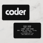 Coder Visitekaartje (Voorkant / Achterkant)