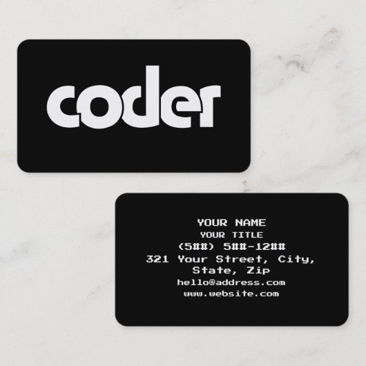 Coder Visitekaartje (Voorkant / Achterkant)