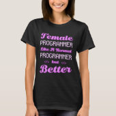 Coder Vrouwelijke ontwikkelaar Coderende software T-shirt (Voorkant)