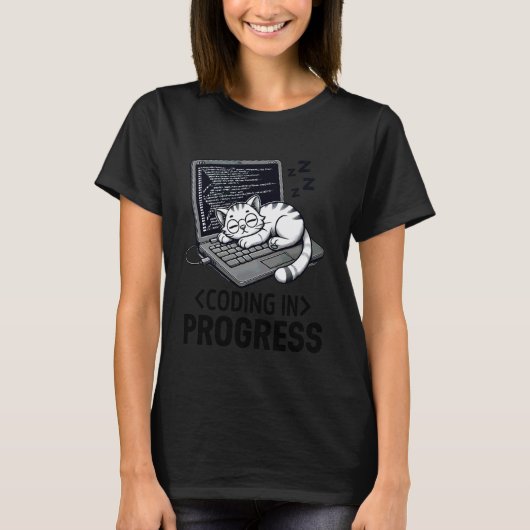 Coderen in uitvoering Relaxte programmeur met een T-shirt (Voorkant)