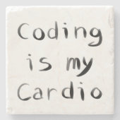 Coderen is mijn Cardio Grappige programmeur Coder Stenen Onderzetter (Voorkant)
