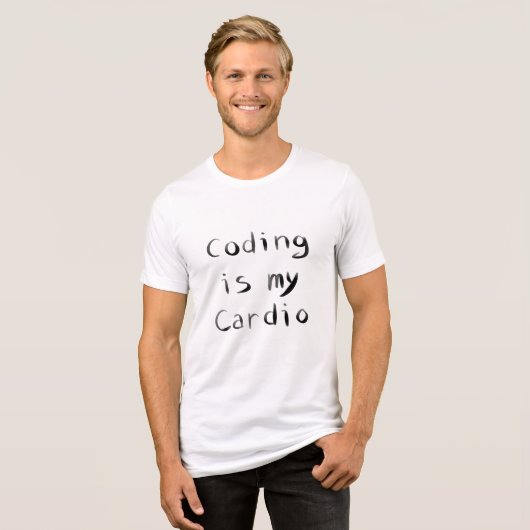 Coderen is mijn Cardio Grappige programmeur Coder Tri-Blend Shirt (Voorkant volledig)
