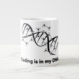 Coderen zit in mijn DNA Programmeur Wetenschap Kof Grote Koffiekop