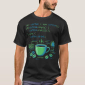 Coderende koffiedrinkprogramma softwareontwikkelaa t-shirt (Voorkant)