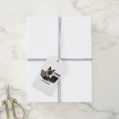 Coderende Siamese Kat Cartoon Cadeaulabel (Met Touw)