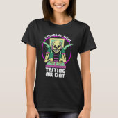 Codering All Night Testing Front End Ontwikkelaar T-shirt (Voorkant)