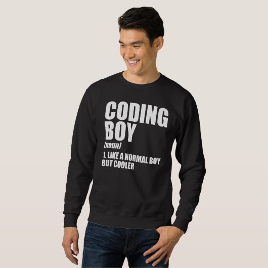 Codering Boy Definition Noun Software Developer Pr Trui (Voorkant volledig)