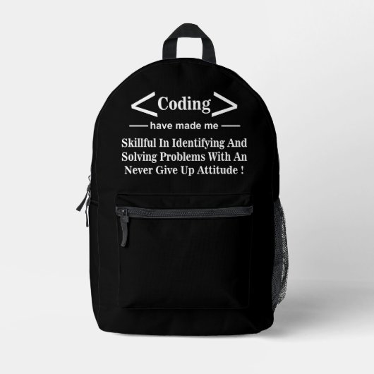 Codering Coder Ontwikkelaar Programmer Coding Bedrukte Rugzak (Voorkant)