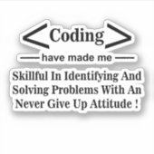 Codering Coder Ontwikkelaar Programmer Coding Sticker (Voorkant)