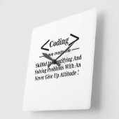 Codering Coder Ontwikkelaar Programmer Coding Vierkante Klok (Hoek)