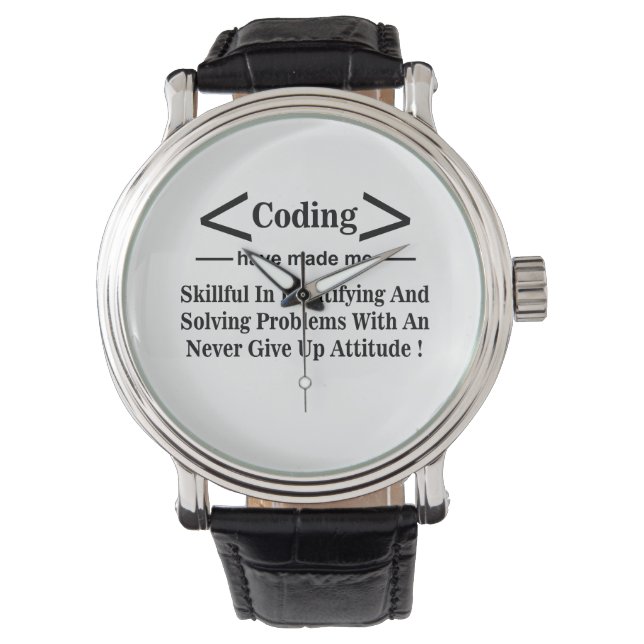 Codering Coder Ontwikkelaar Programmeur Codering Horloge (Voorkant)