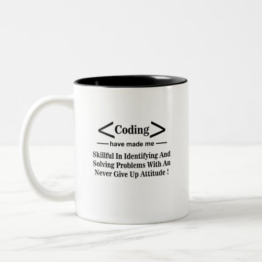 Codering Coder Programmer Coding Tweekleurige Koffiemok (Links)