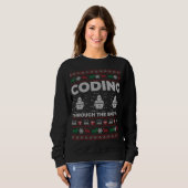Codering door de sneeuw Ugly kerstcadeau voor Co Trui (Voorkant volledig)