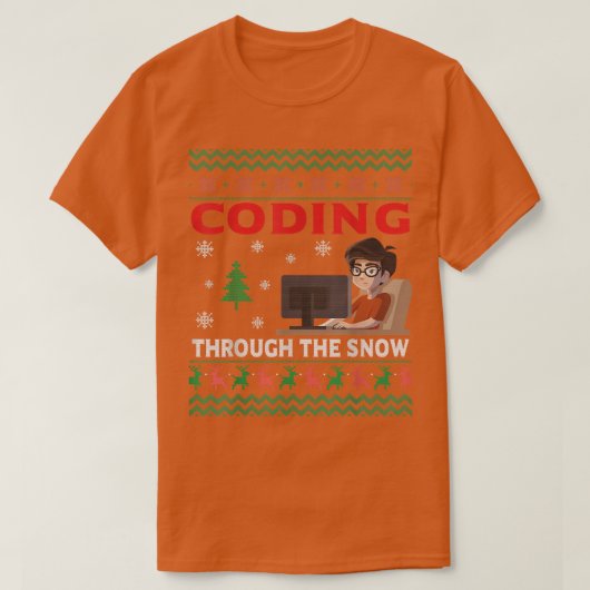 Codering door de sneeuwcoder Sweater G T-shirt (Design voorkant)