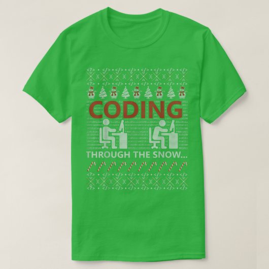 Codering door de sneeuwcoder Sweater G T-shirt (Design voorkant)