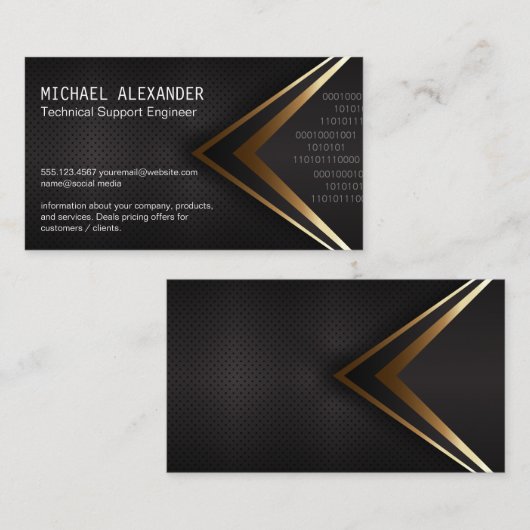 codering door technicus | Zwarte mesh Abstracte ac Visitekaartje (Voorkant / Achterkant)