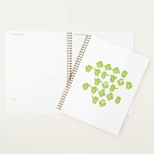 Codering en doorgaan (Bug Droid Font Shoutout) Planner (Display)