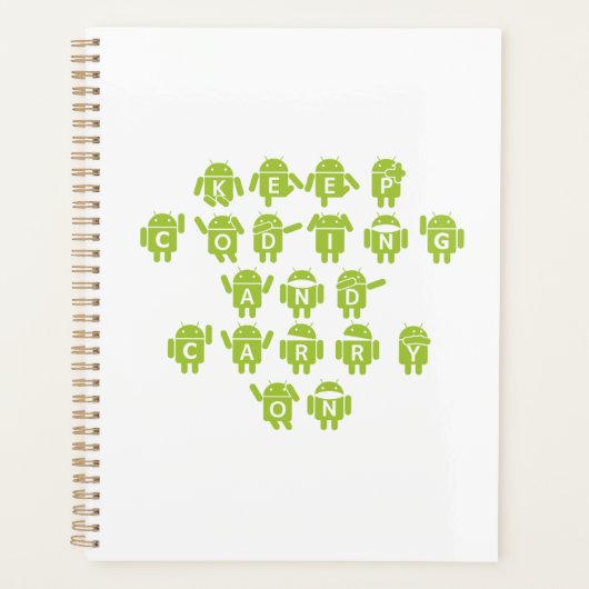 Codering en doorgaan (Bug Droid Font Shoutout) Planner (Voorkant)