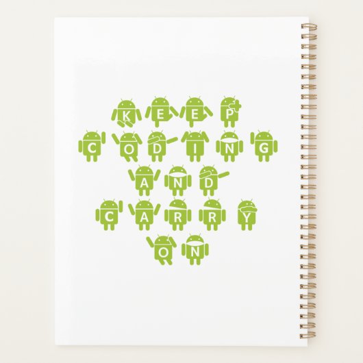 Codering en doorgaan (Bug Droid Font Shoutout) Planner (Achterkant)
