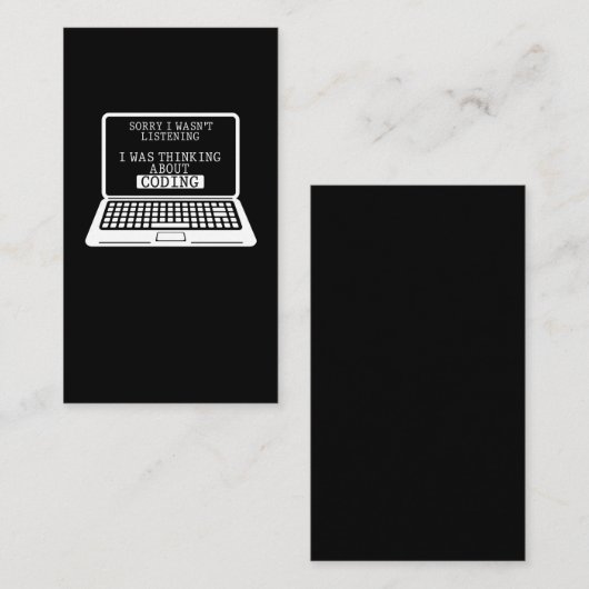 Codering Fun Computer Engineer Funny Programmer Visitekaartje (Voorkant / Achterkant)