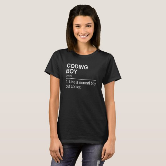 Codering Girl Definition Noun Software Developer P T-shirt (Voorkant volledig)