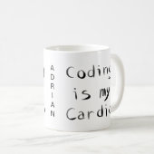 Codering is mijn Cardio Funny Programmer Coder Koffiemok (Voorkant rechts)