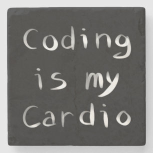Codering is mijn Cardio Funny Programmer Coder Stenen Onderzetter