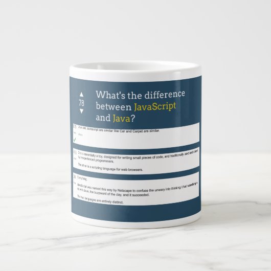 Codering - Javascript versus Java Grote Koffiekop (Voorkant)