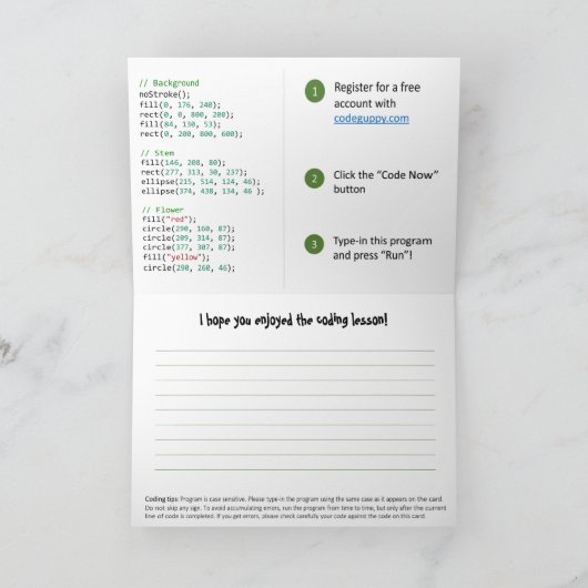 Codering Kaart voor kinderen (JavaScript programma (Binnen)