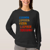 Codering koffie Slaapend Debbugs Programmer C T-shirt (Voorkant)