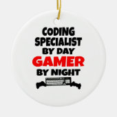 Codering Specialist van Day Gamer by Night Keramisch Ornament (Voorkant)
