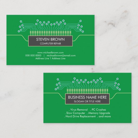 codering van de raad van bestuur van het groene co visitekaartje (Voorkant / Achterkant)