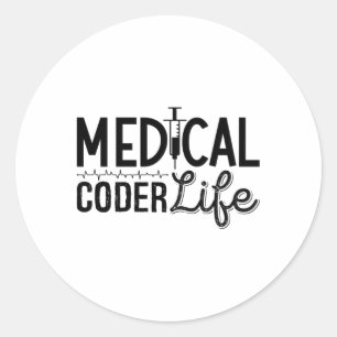 Codering van ICD-programma voor medisch assistent Ronde Sticker