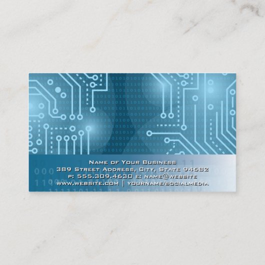 Coderings Symbool | Printplaat | Binaire Code Visitekaartje (Achterkant)