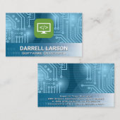 Coderings Symbool | Printplaat | Binaire Code Visitekaartje (Voorkant / Achterkant)